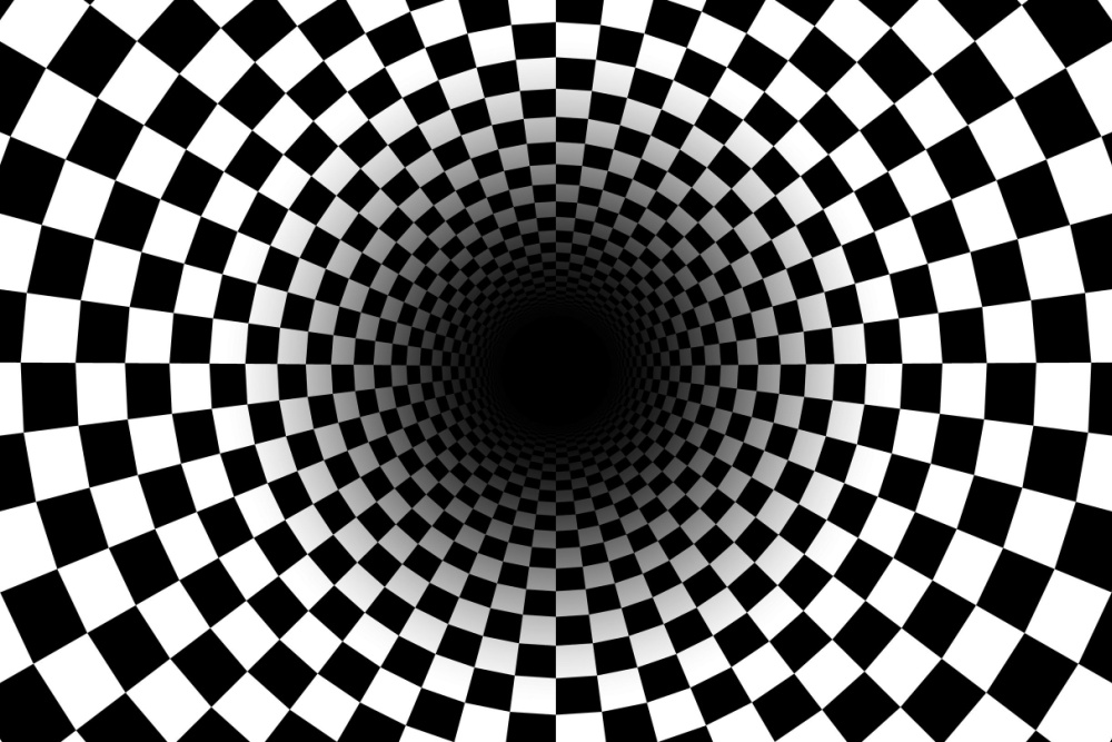Optical Illusion black and white spiral
