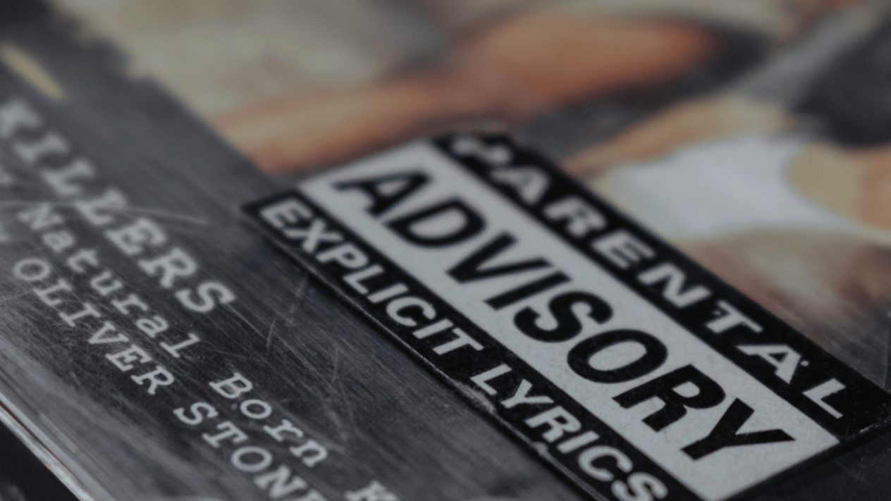 A parental advisory sticker