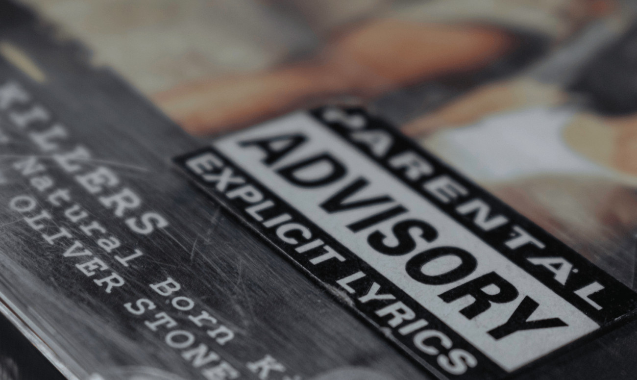 A parental advisory sticker
