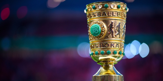 DFB-Pokal trophy, representing Sportradar's DFB deal
