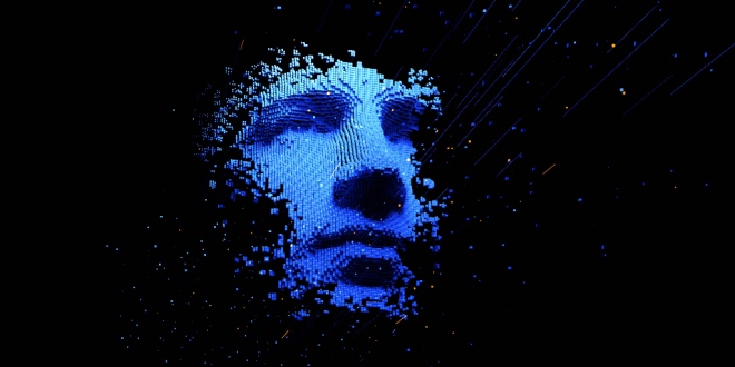 Abstract digital human face