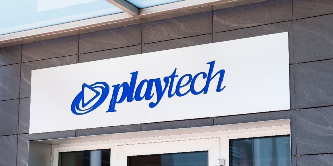 Playtech logo outside a building