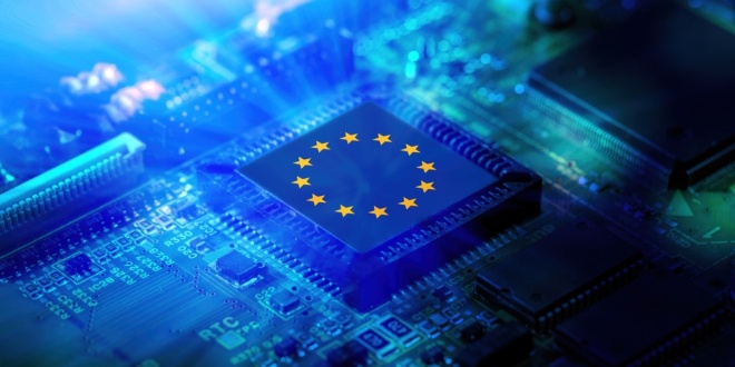 Tech rendered version of an EU flag