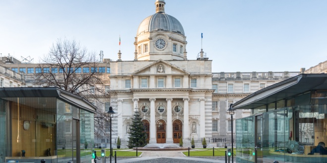 Leinster House, seat of Irish government, which Irish bookmakers and the lottery are both appealing to