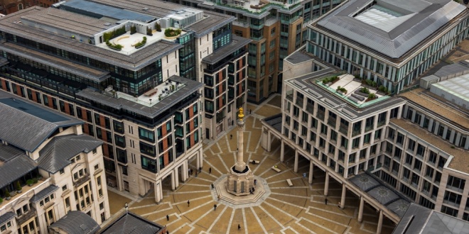Paternoster Square, where the London Stock Exchange - on which evoke is listed - is located
