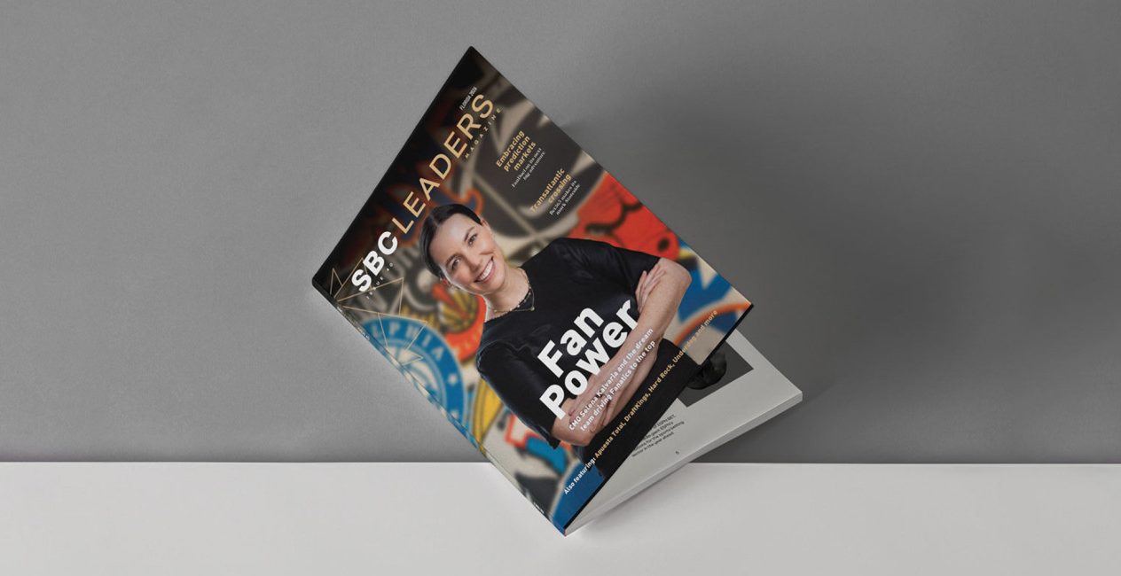 SBC Leaders issue 40 cover featuring Fanatics Betting & Gaming’s Chief Marketing Officer Selena Kalvaria