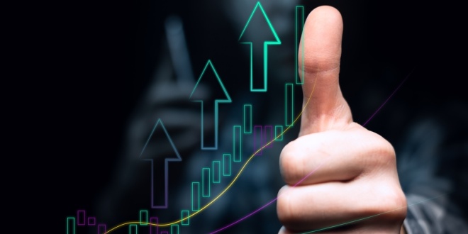 graph with positive trend, representing Macquarie's outlook on Flutter Entertainment