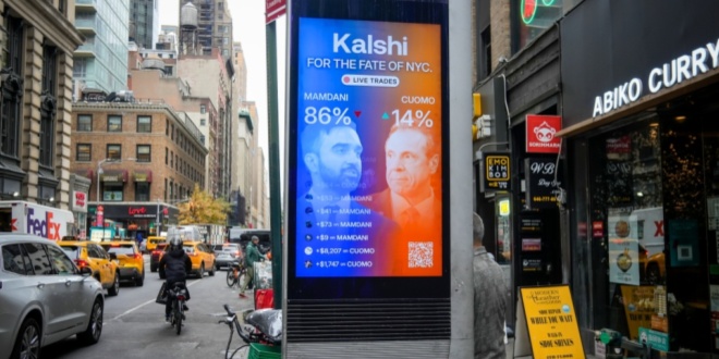 A Kalshi advertisement a in New York City street