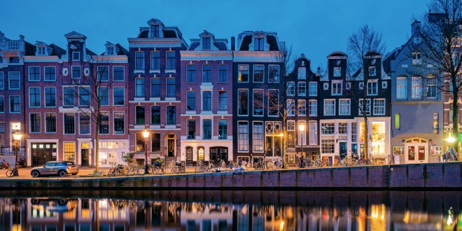 The canal of Amsterdam, largest city in the Netherlands, where Polymarket has been issued a financial penalty