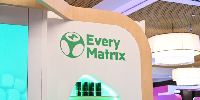 an EveryMatrix logo at an SBC event