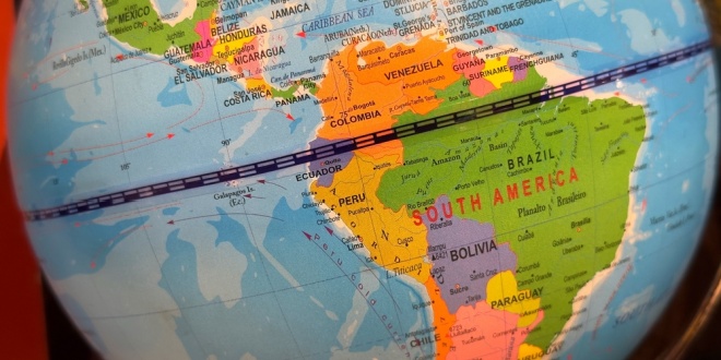 Photograph of Latin America, where Codere Online's key markets are located, on the side of a globe,
