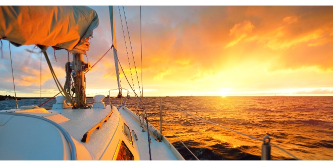 A yacht sailing