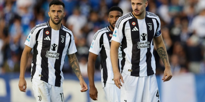 Nicolas Gonzalez and Federico Gatti in a Serie A match for Juventus, which has just partnered with bet365