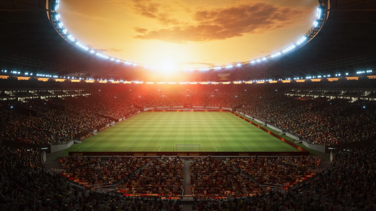A football stadium, illustrating Kanggiten's take on sporting events.
