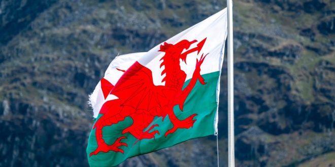 Welsh flag flying backwards