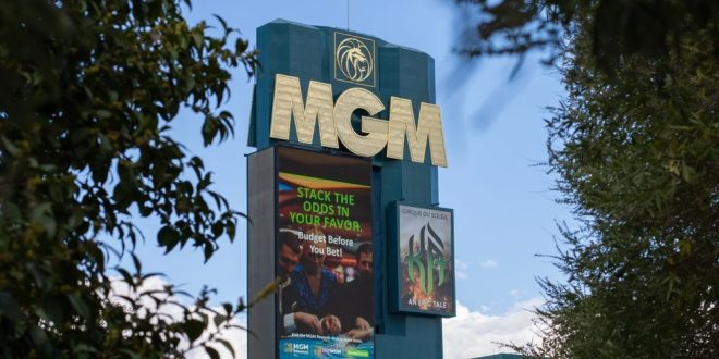 An MGM Resorts sign outside one of the company's properties
