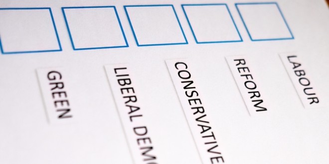 ballot paper, as political parties voice gambling opinions