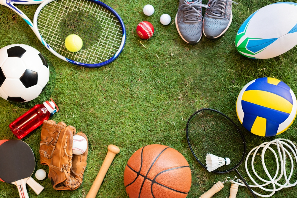 Collection of sports balls and equipment, symbolising Vyking's entry into sports betting with support from FIRST.bet