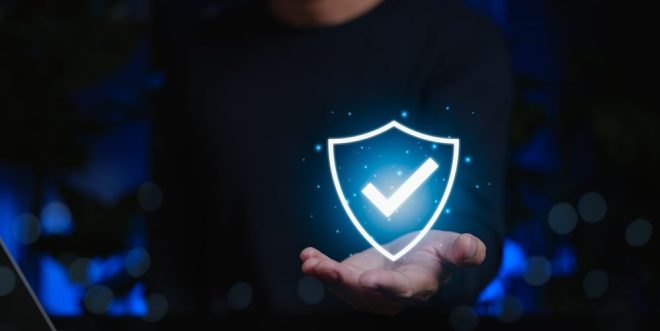 A tick inside a digital box, representing compliance technology