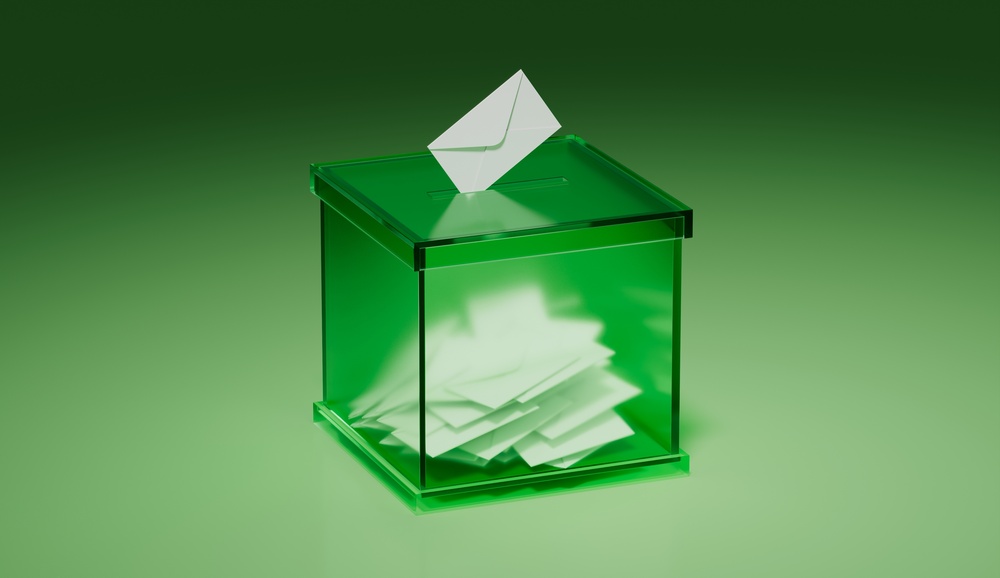 Votes in a box, symbolising the shareholder votes held by Bally's Intralot and evoke
