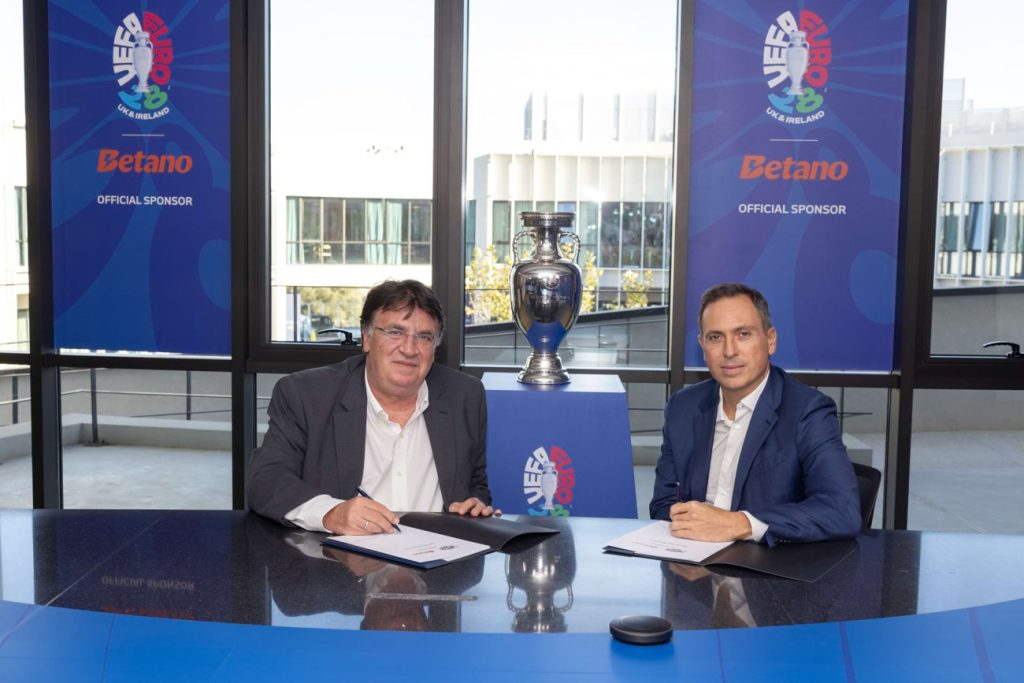 Kaizen Gaming (Betano owner) and UEFA signing ceremony