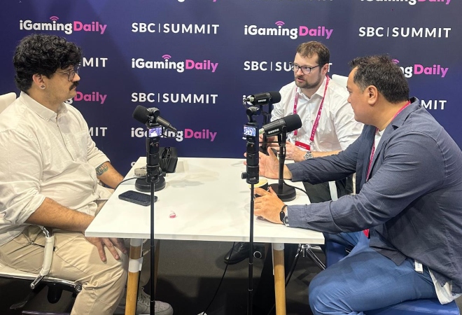 iGaming Daily podcast recording at the SBC Summit in Lisbon