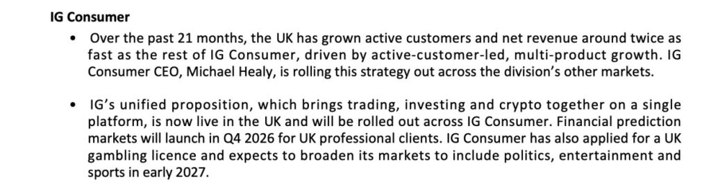 IG Group screenshot from Capital Markets event briefing