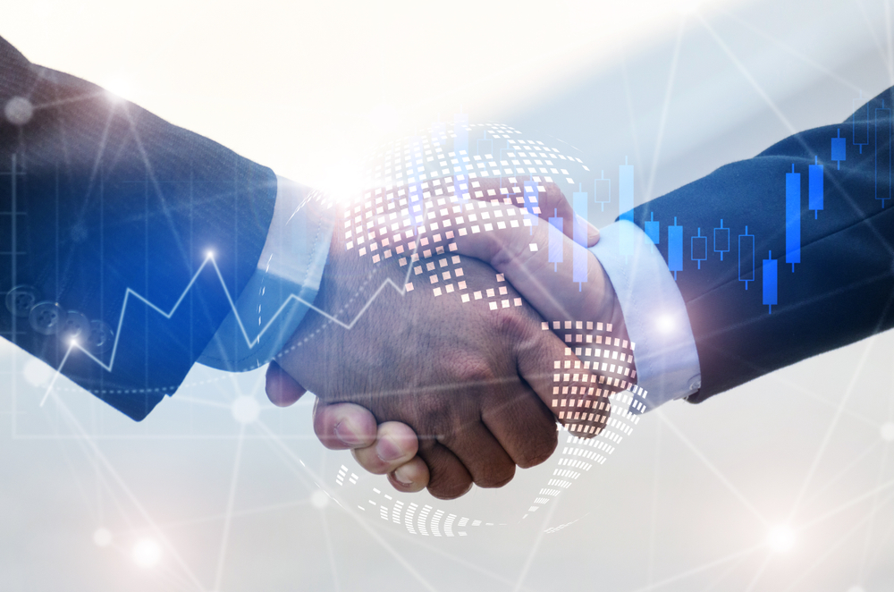 A business handshake